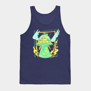 Flying Machine UFO and Rubber Ducks and Propeller Hat Tank Top